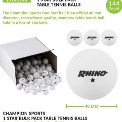 Champion Sports 1sTAR Table Tennis Balls Bulk Pack