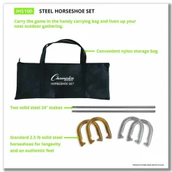 Champion Sports Steel Horseshoe Set, (4) Horseshoes/(2) 24