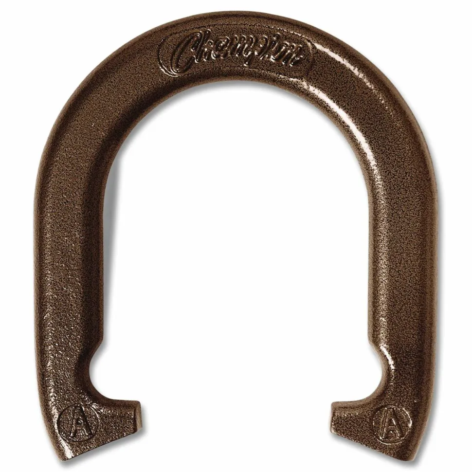Champion Sports Steel Horseshoe Set, (4) Horseshoes/(2) 20" Stakes/Nylon Carry Bag