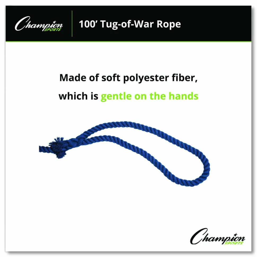 Champion Sports Tug-of-War Rope, 100 ft, 1" dia