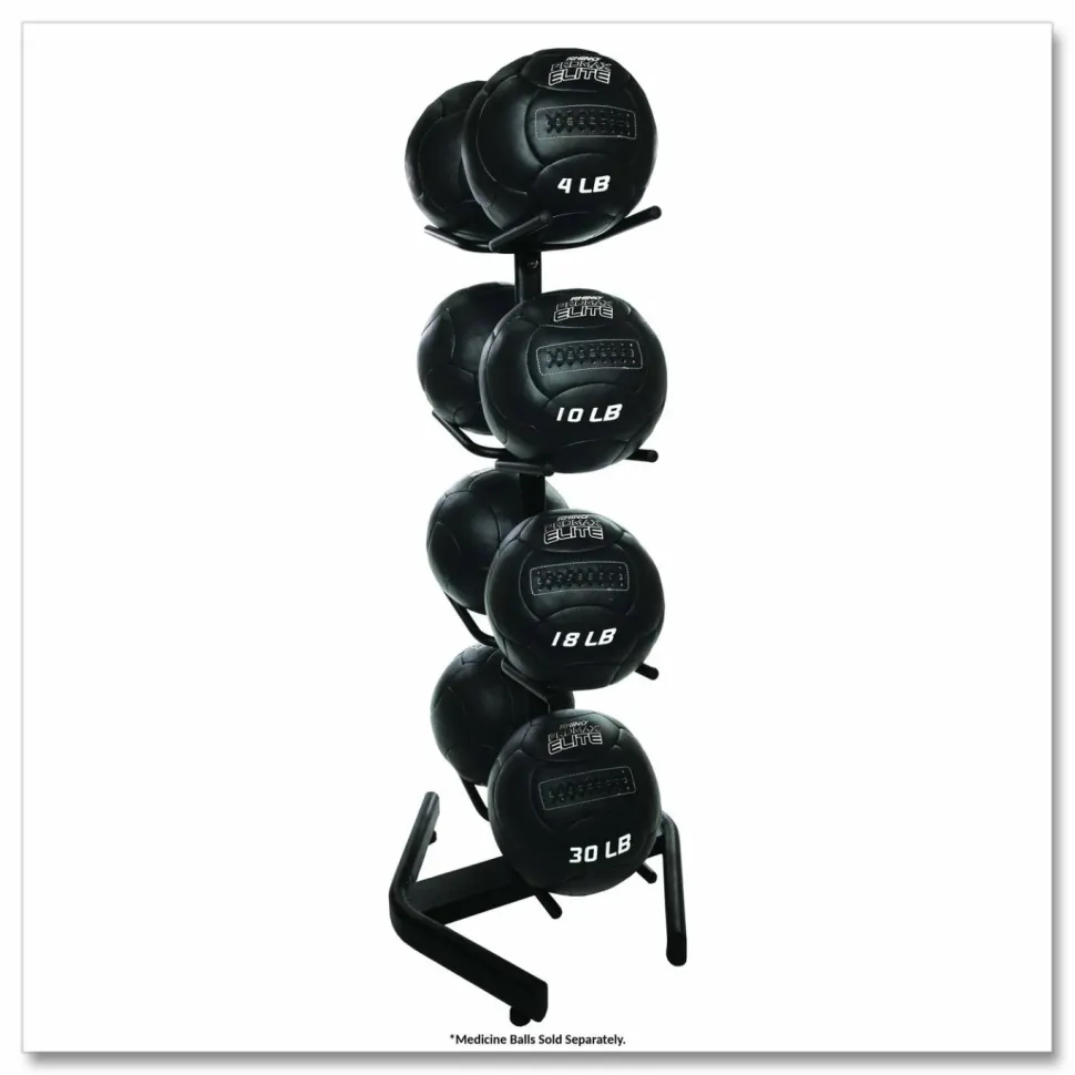 Champion Sports U-Ring Double Medicine Ball Tree, 28" x 28" x 60", Black
