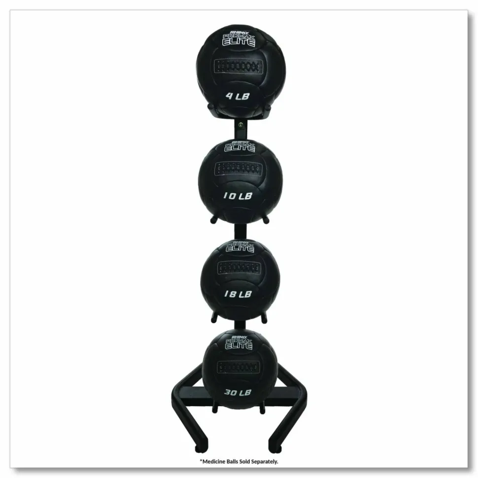 Champion Sports U-Ring Double Medicine Ball Tree, 28" x 28" x 60", Black