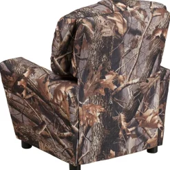 Chandler Contemporary Camouflaged Fabric Kids Recliner with Cup Holder