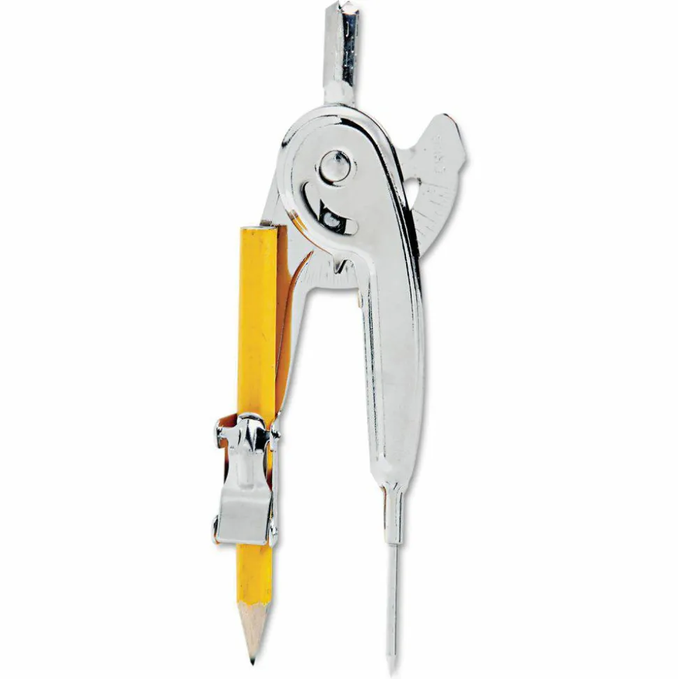 Charles Leonard Ball Bearing Compass with Traditional Pointed Tip, 12" Maximum Diameter, Metal, Dozen