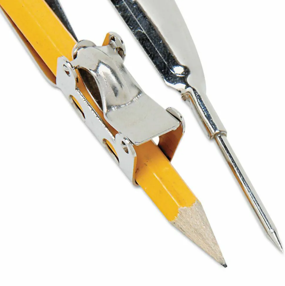 Charles Leonard Ball Bearing Compass with Traditional Pointed Tip, 12" Maximum Diameter, Metal, Dozen