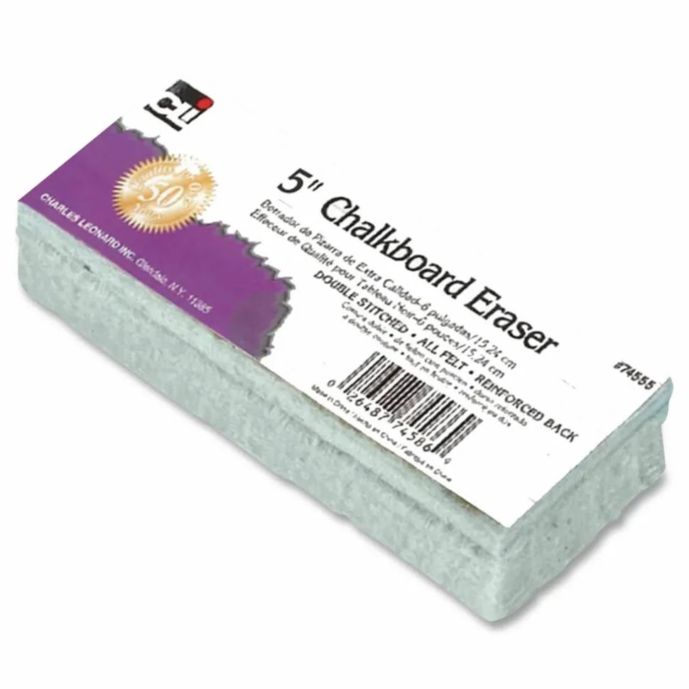 Charles Leonard 5-Inch Eraser, 5" x 2" x 1", White