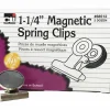 Charles Leonard Magnetic Spring Clips - 1.3" Length - 24 / Box