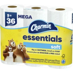 Charmin Essentials Soft Mega 2-Ply Toilet Paper Rolls, 4