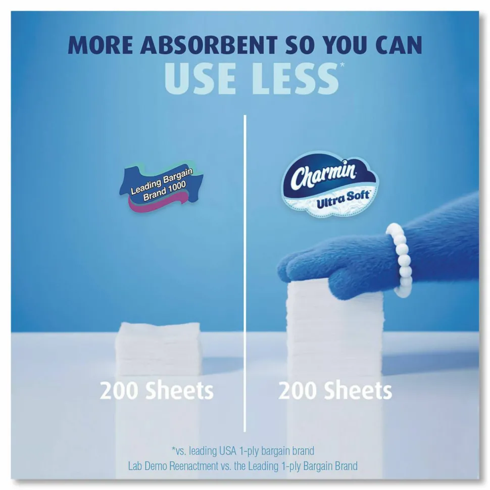 Charmin Ultra Soft Bathroom Tissue, Mega Roll, Septic Safe, 2-Ply, White, 208 Sheets/Roll, 12 Rolls/Pack, 5 Packs/Carton