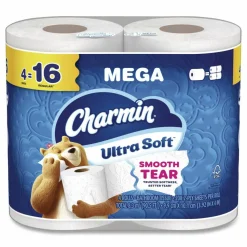 Charmin Ultra Soft Bathroom Tissue, Mega Roll, Septic Safe, 2-Ply, White, 208 Sheets/Roll, 4 Rolls/Pack, 8 Packs/Carton