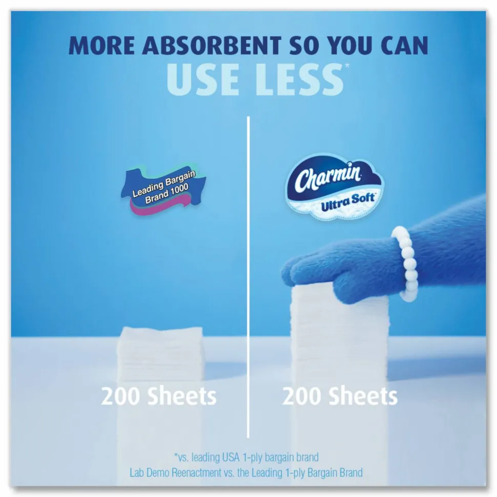 Charmin Ultra Soft Bathroom Tissue, Mega Roll, Septic Safe, 2-Ply, White, 208 Sheets/Roll, 4 Rolls/Pack, 8 Packs/Carton