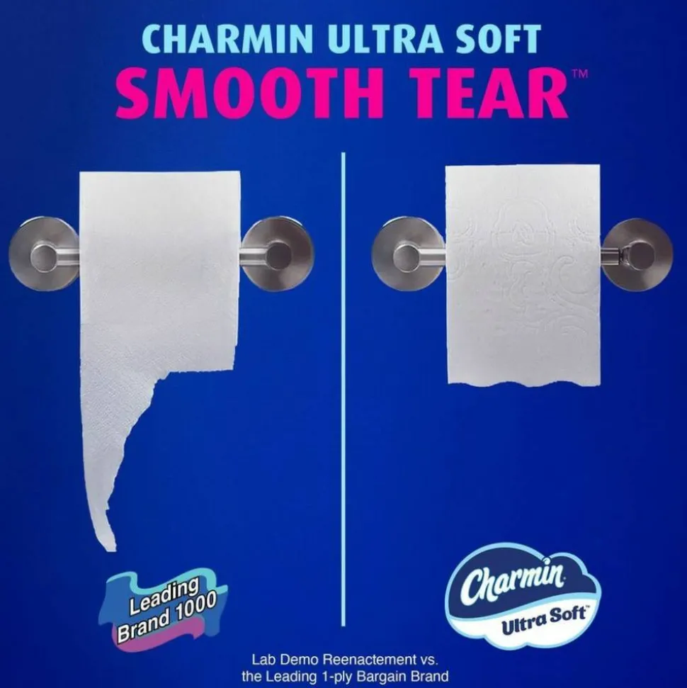 Charmin Ultra Soft 2-Ply Toilet Paper, 4" x 4", 208 Sheets Per Roll, Pack Of 12 Mega Rolls