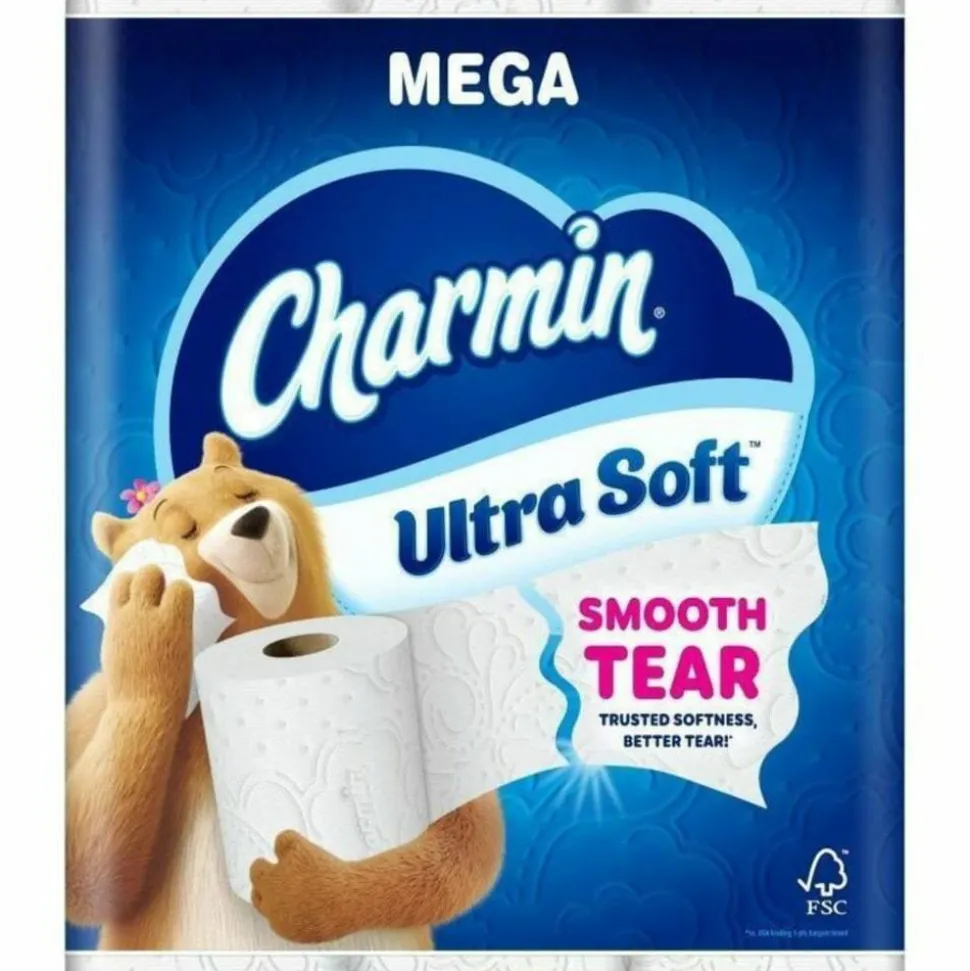 Charmin Ultra Soft 2-Ply Toilet Paper, 4" x 4", 208 Sheets Per Roll, Pack Of 12 Mega Rolls