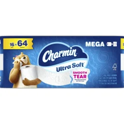 Charmin Ultra Soft 2-Ply Toilet Paper Mega Rolls, 208 Sheets Per Roll/69', Pack Of 16 Rolls