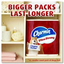 Charmin Ultra Strong Bathroom Tissue, Septic Safe, 2-Ply, White, 220 Sheets/Roll, 4 Rolls/Pack, 8 Packs/Carton