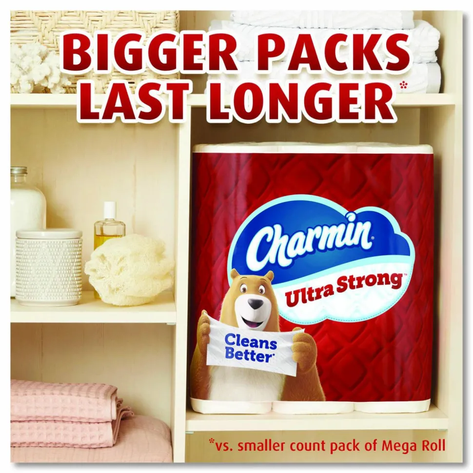 Charmin Ultra Strong Bathroom Tissue, Septic Safe, 2-Ply, White, 220 Sheets/Roll, 4 Rolls/Pack, 8 Packs/Carton