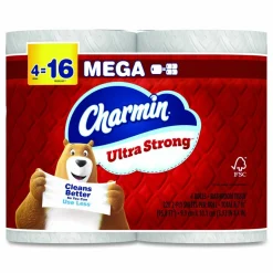 Charmin Ultra Strong Bathroom Tissue, Septic Safe, 2-Ply, White, 220 Sheets/Roll, 4 Rolls/Pack, 8 Packs/Carton