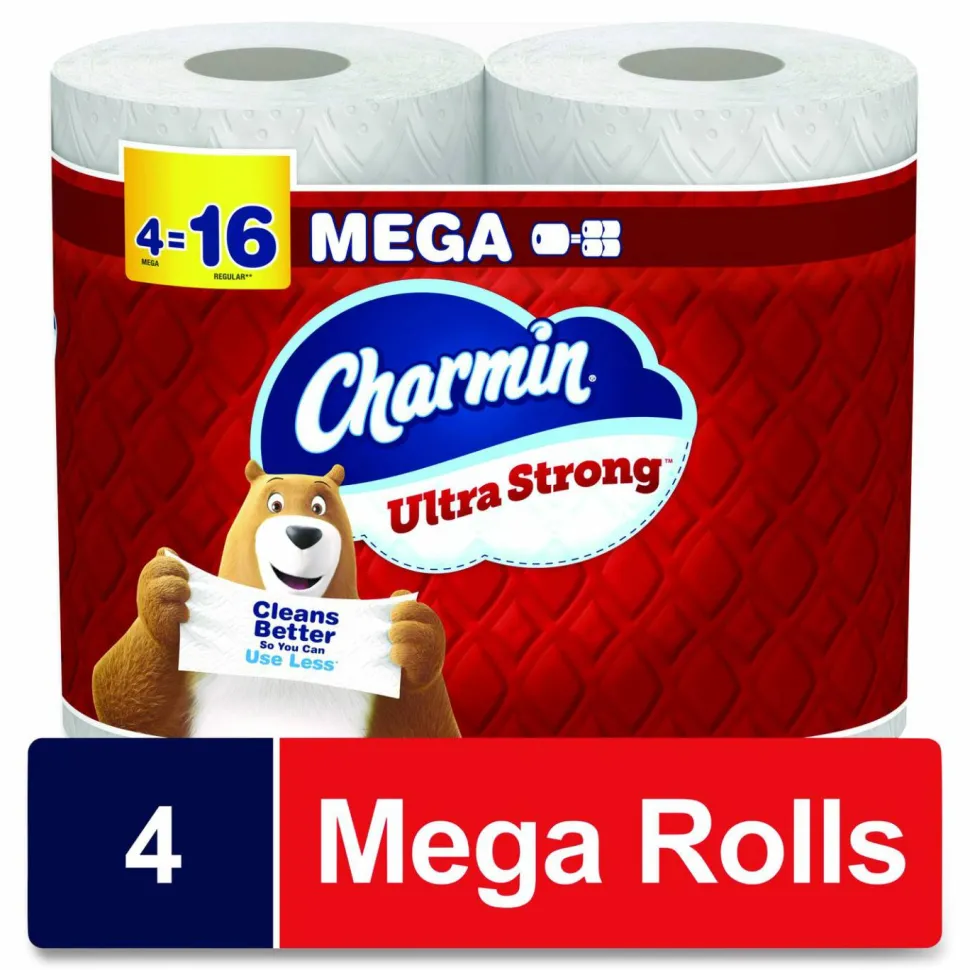 Charmin Ultra Strong Bathroom Tissue, Septic Safe, 2-Ply, White, 220 Sheets/Roll, 4 Rolls/Pack, 8 Packs/Carton