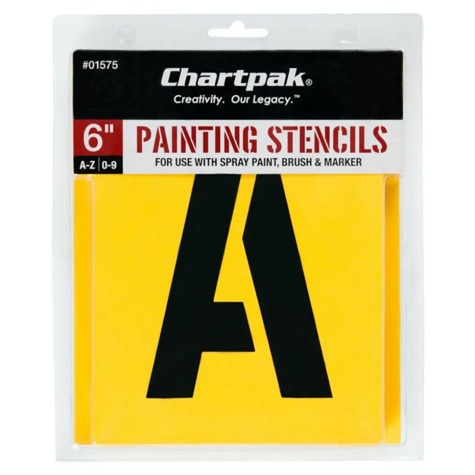 Chartpak Pickett Painting Stencils, Numbers/Letters, 6"