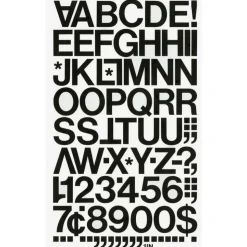 Chartpak Permanent Adhesive Vinyl Numbers, 44 (Numbers) Shape, Self-adhesive, 1