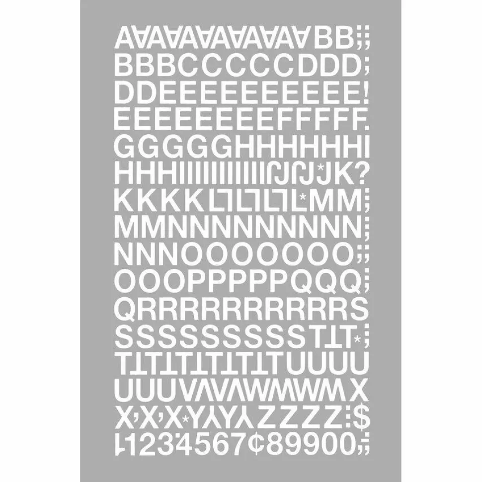Chartpak Pickett Vinyl Letters And Numbers, 1/2", White, Pack Of 179