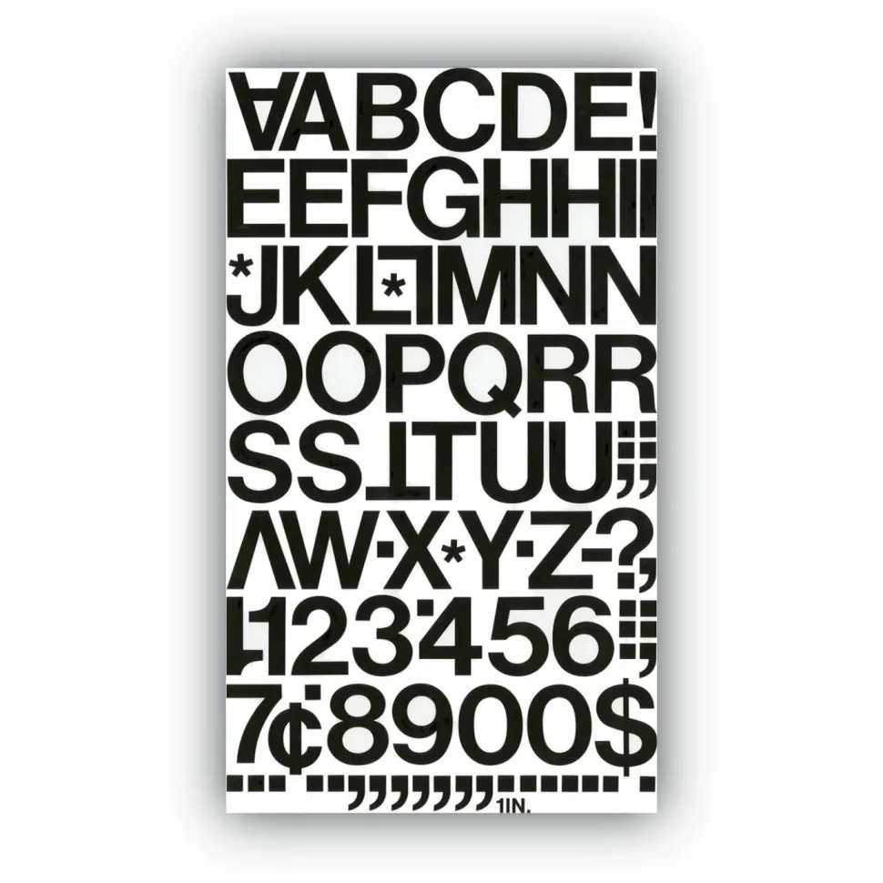 Chartpak Pickett Vinyl Letters And Numbers, 1", Black