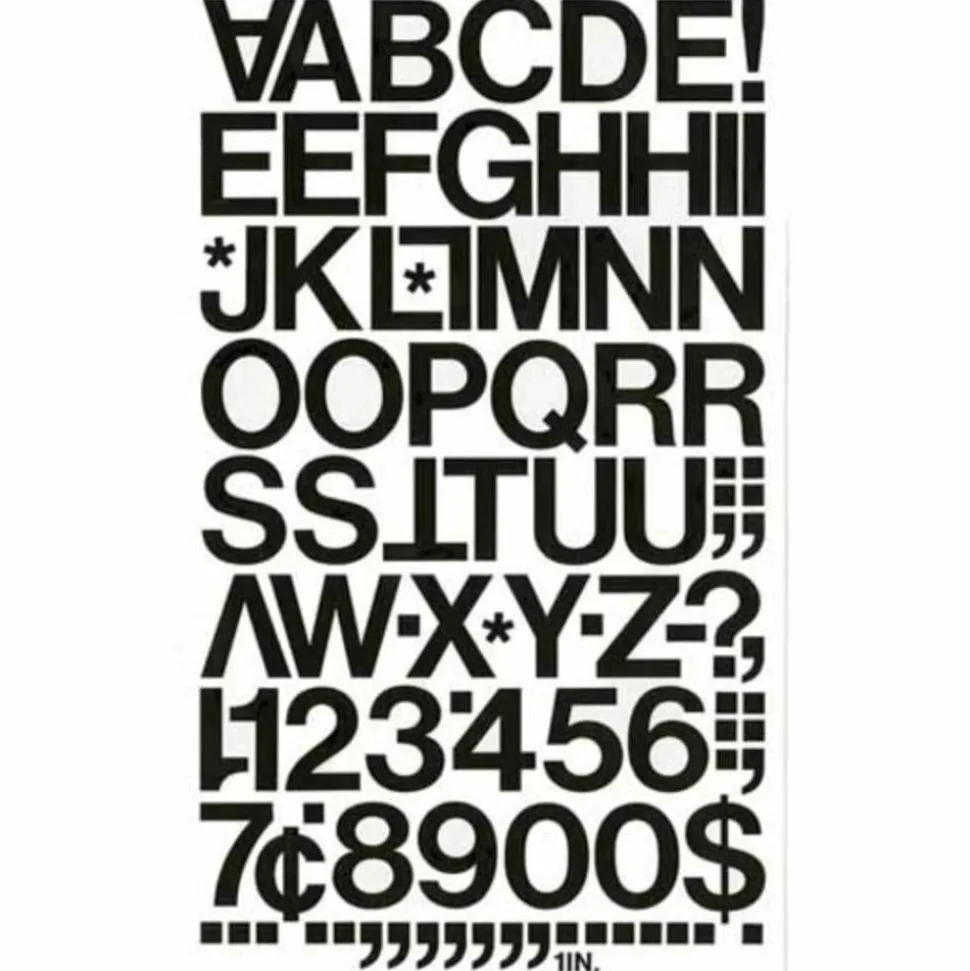 Chartpak Pickett Vinyl Letters And Numbers, 1", Black