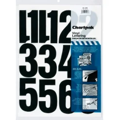 Chartpak Pickett Vinyl Numbers, 4", Black, Pack Of 23