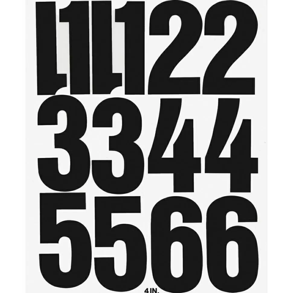 Chartpak Pickett Vinyl Numbers, 4", Black, Pack Of 23