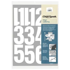 Chartpak Pickett Vinyl Numbers, 4", White, Pack Of 23