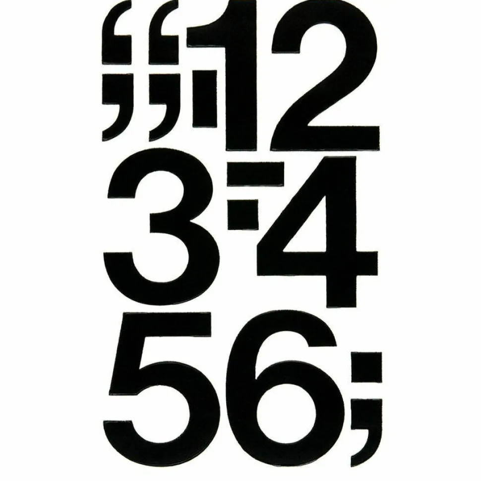Chartpak Press-On Vinyl Self-Adhesive Numbers, 3" Tall, Black Characters, 10/Pack
