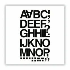 Chartpak Vinyl Helvetica Style Letters/Numbers - 10, 35 (Numbers, Capital Letter, Symbols) Shape - Self-adhesive - 1.50" - Black - Vinyl - 1 / Pack