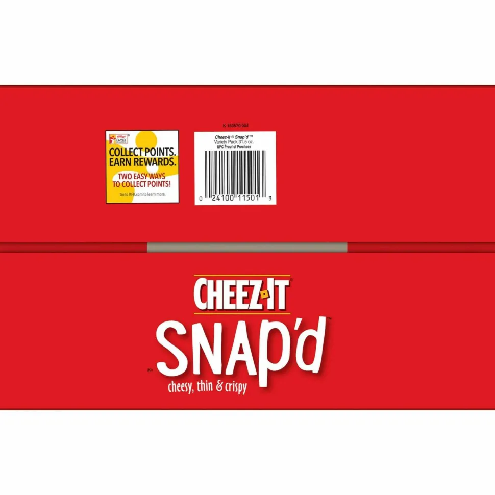 Cheez-It Snap'd Crackers Variety Pack, Cheddar Sour Cream and Onion; Double Cheese, 0.75 oz Bag, 42/Carton