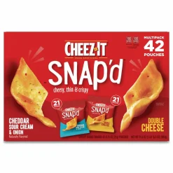 Cheez-It Snap'd Crackers Variety Pack, Cheddar Sour Cream and Onion; Double Cheese, 0.75 oz Bag, 42/Carton