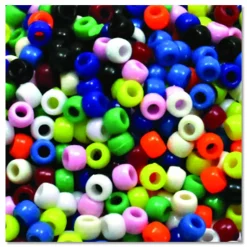 Chenille Kraft Pony Beads, 6 mm x 9 mm, Assorted Colors, Pack Of 1,000