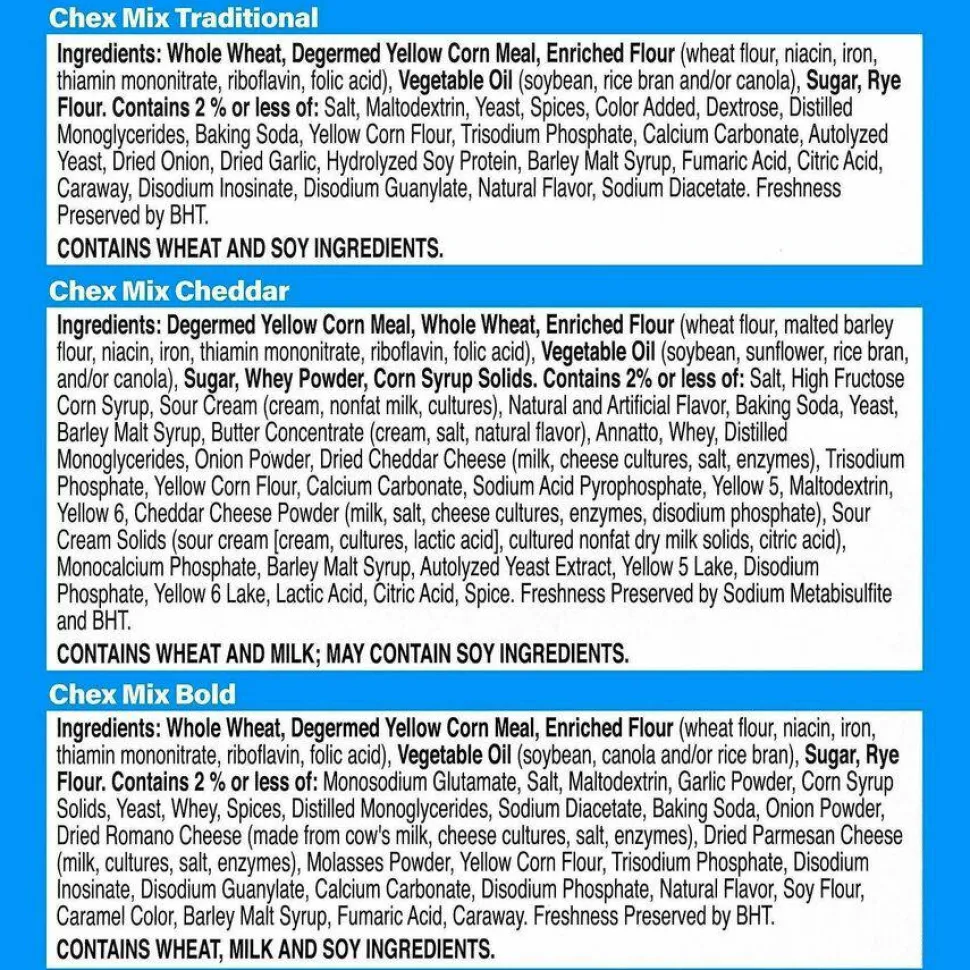 Chex Mix Varieties, Assorted Flavors, 1.75 oz Pack, 30 Packs/Carton