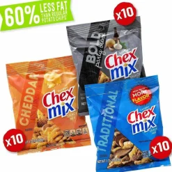 Chex Mix Varieties, Assorted Flavors, 1.75 oz Pack, 30 Packs/Carton