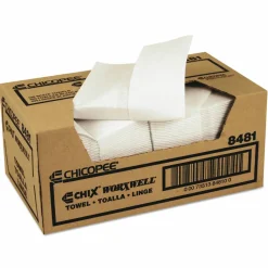 Chicopee Durawipe Shop Towels, 13 x 15, Z Fold, White, 100/Carton