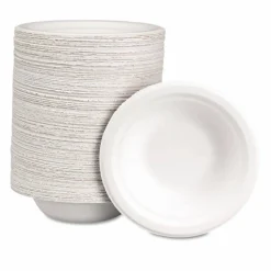 Chinet Classic Bowls, 12 Oz, 100% Recycled, White, 125 Bowls Per Pack, Case Of 8 Packs