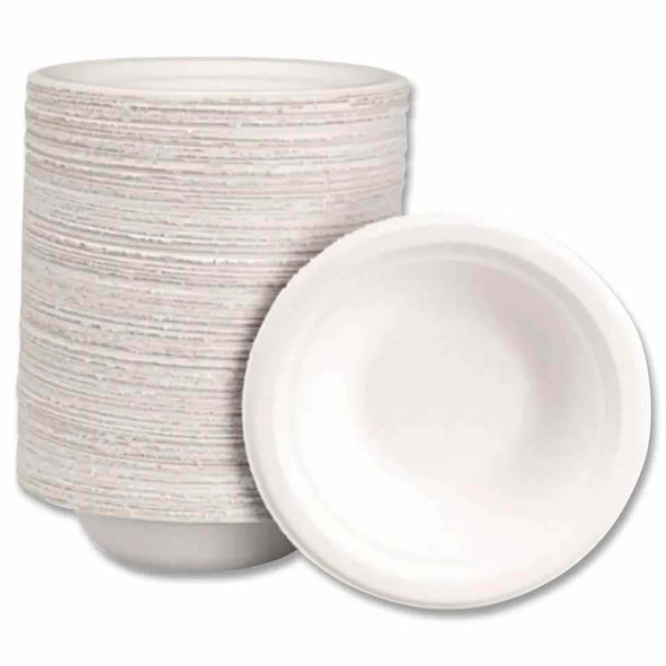 Chinet PaperPro Naturals Molded Fiber Dinnerware, Round Bowls, 12 oz, Beige, 125/Bag, 8 Bags/Carton