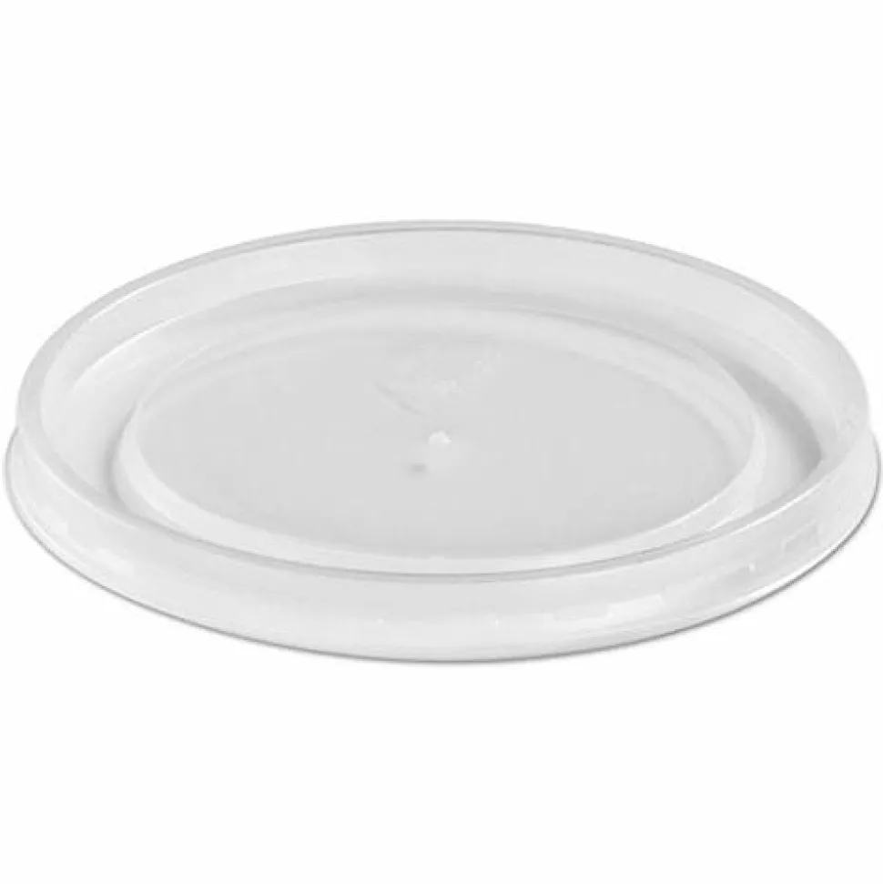 Chinet Plastic High Heat Vented Lid, Fits 16 oz to 32 oz Containers, White, 50/Bag, 10 Bags/Carton