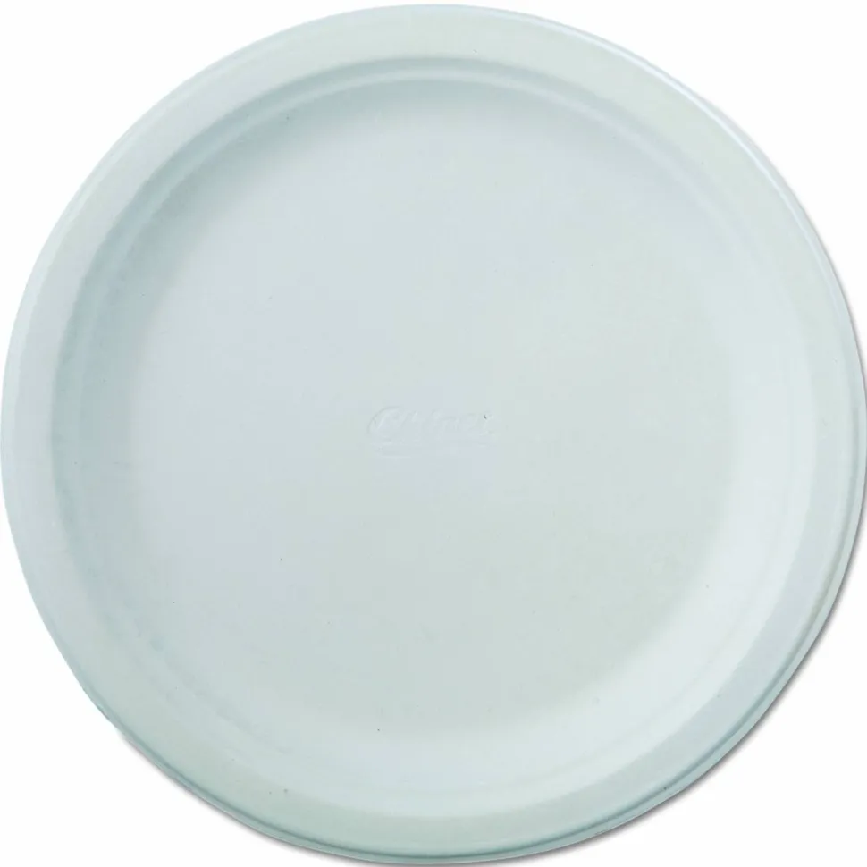 Chinet Classic Paper Dinnerware, Plate, 9.75" dia, White, 125/Pack, 4 Packs/Carton