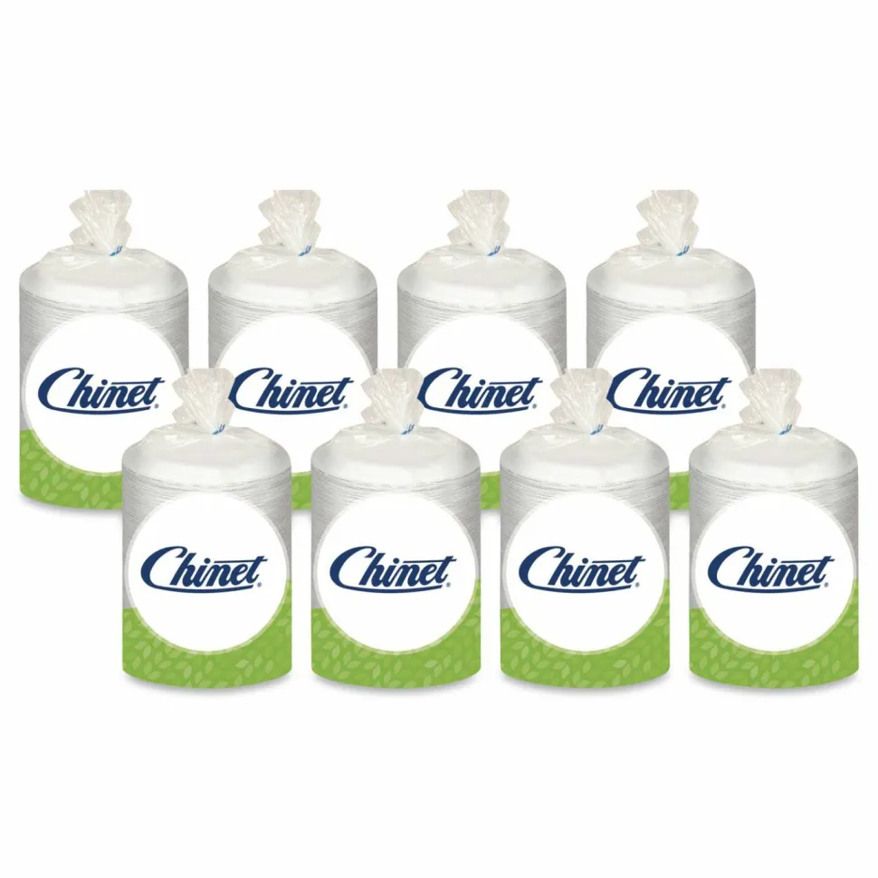 Chinet Classic Paper Plates, 6.75" dia, White, 125/Pack, 8 Packs/Carton