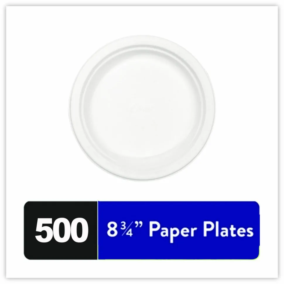 Chinet Paper Dinnerware, Plate, 8.75" dia, White, 500/Carton