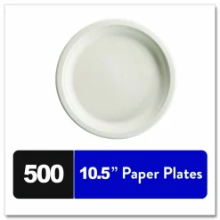Chinet PaperPro Naturals Molded Fiber Dinnerware, Round Plates, 10.5