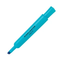 Chisel-Tip Highlighter, 100% Recycled Plastic Barrel, Fluorescent Blue, Pack Of 12