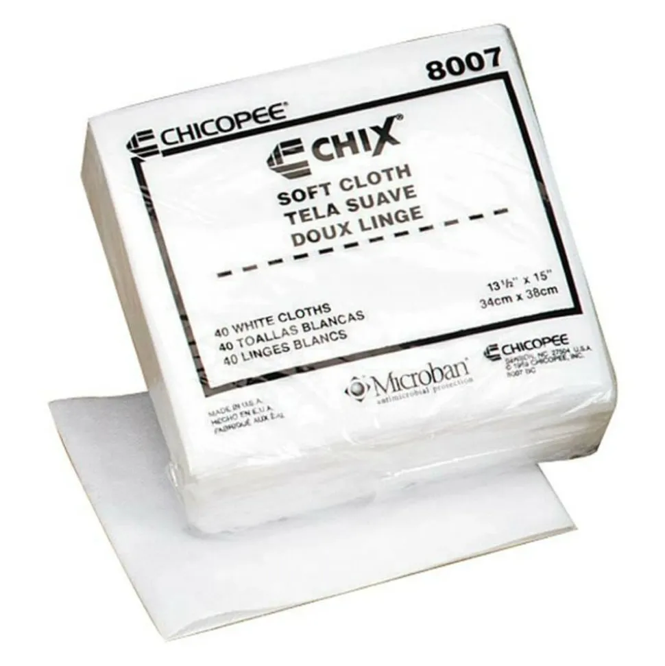 Chix Soft Cloths, 13 x 15, White, 40/Pack, 30 Packs/Carton