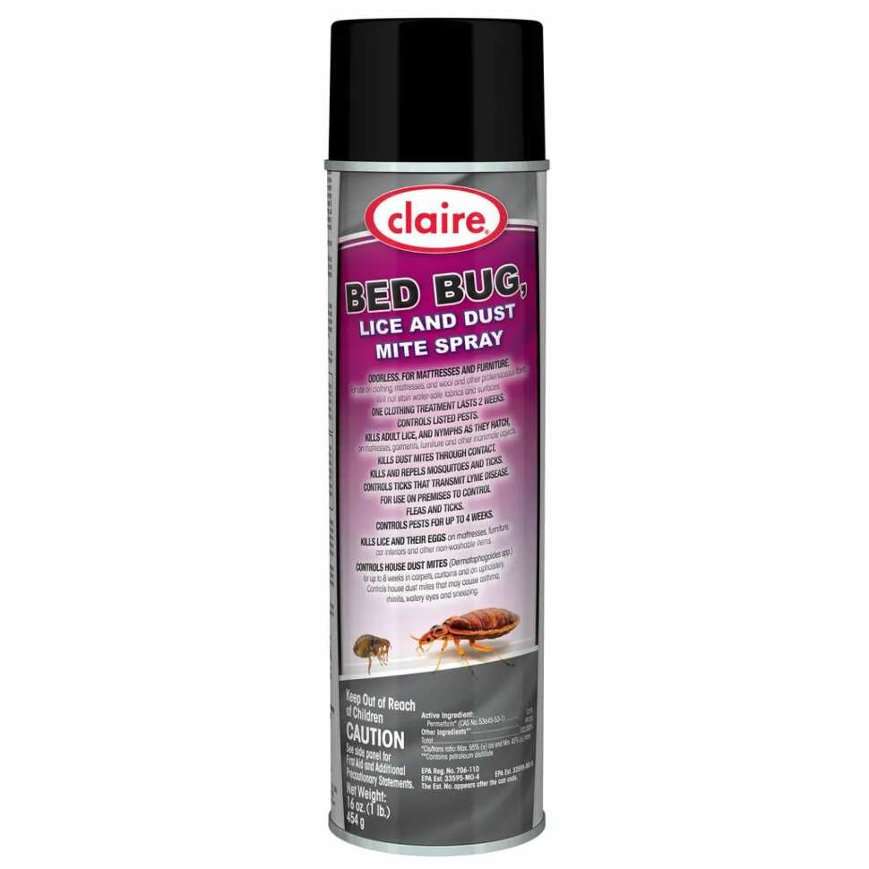 Claire Bed Bug Killer, 16 oz Aerosol Spray, 12/Carton