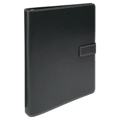 Classic Style Magnetic Strap 3-Ring Binder, 1-1/2" Round Rings, Black