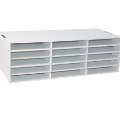 Classroom Keepers Corrugated Construction Paper Storage Unit, For 9" x 12" Sheets, 15-Slots, White